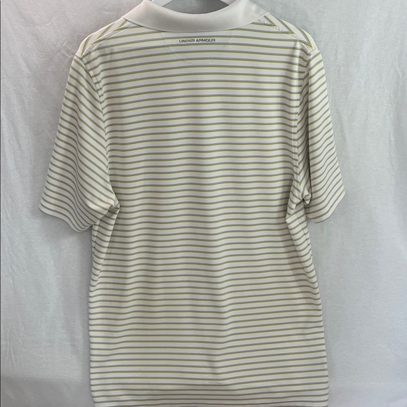 Men's Under Armour Loose Heat Gear Sz XL Polo Shirt Short Sleeve Striped - Picture 8 of 14